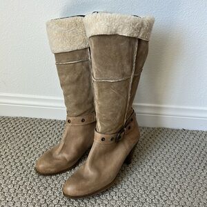 San Marina leather & suede heeled boots